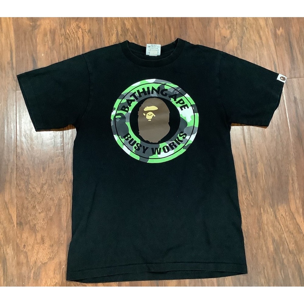 BAPE A Bathing Ape Boys Graphic Short Sleeve Basic T-Shirt Black Size S